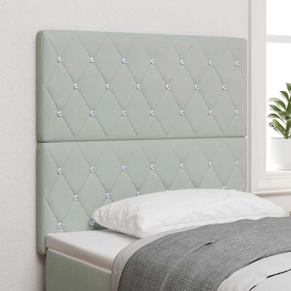 LED galvūgalis su LED juostelėmis Šviesiai pilka 80 cm Aksomas