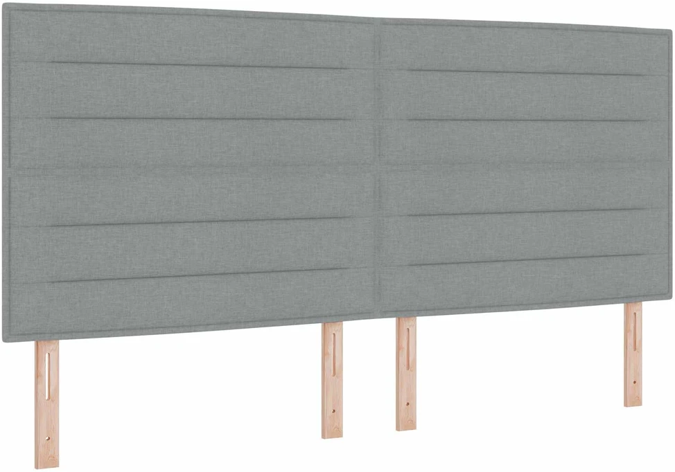 LED galvūgalis su LED juostelėmis Šviesiai pilka 200 cm audinys