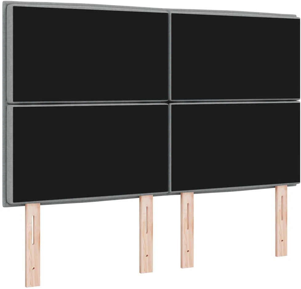 LED galvūgalis su LED juostelėmis Šviesiai pilka 144 cm audinys