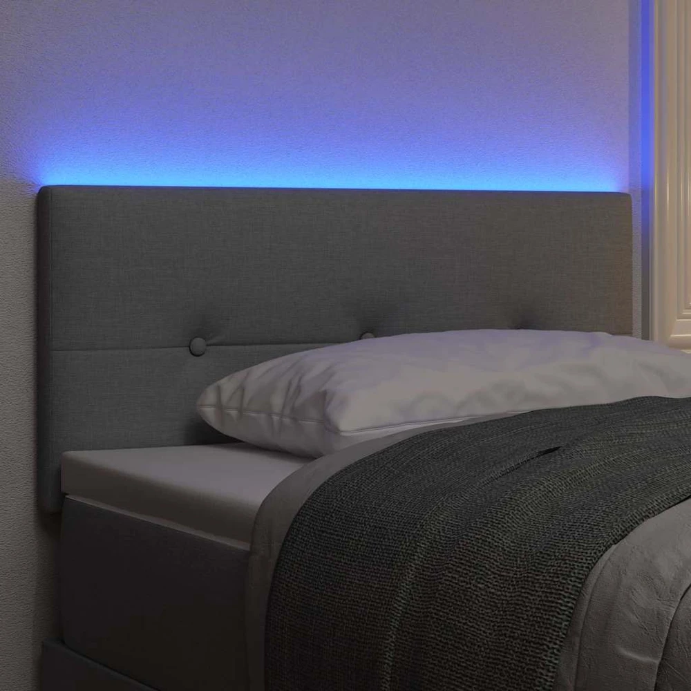 LED galvūgalis su LED juostelėmis Šviesiai pilka 80 cm audinys
