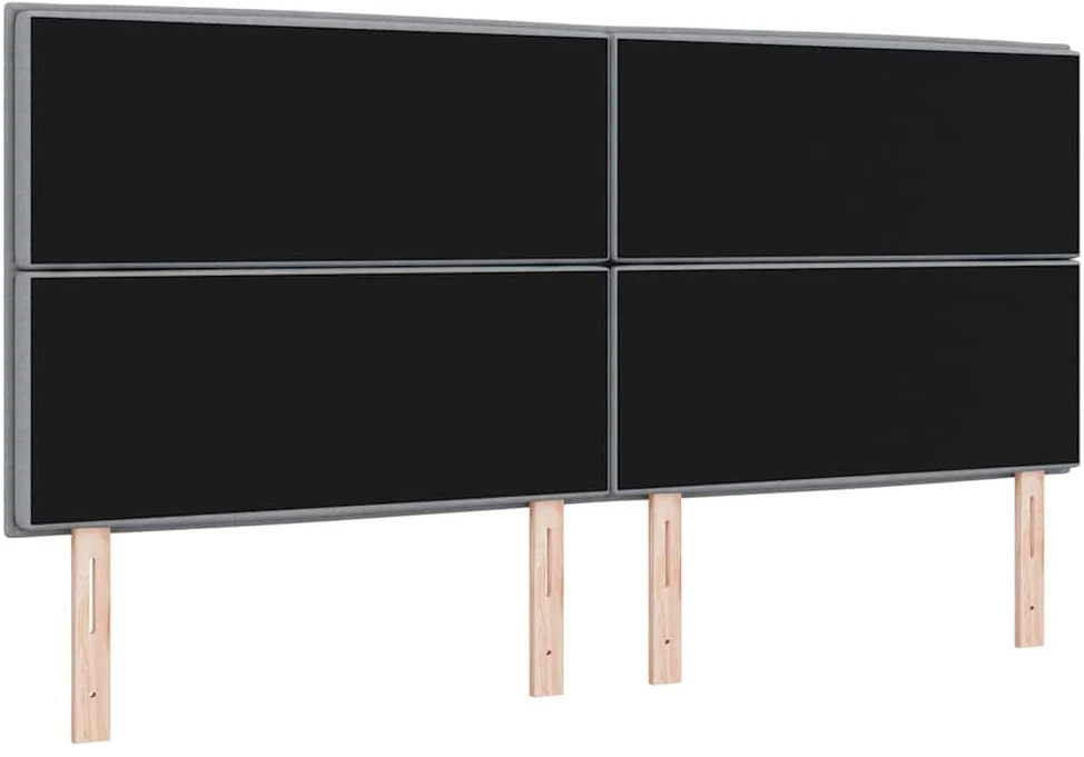 LED galvūgalis su LED juostelėmis Šviesiai pilka 200 cm audinys