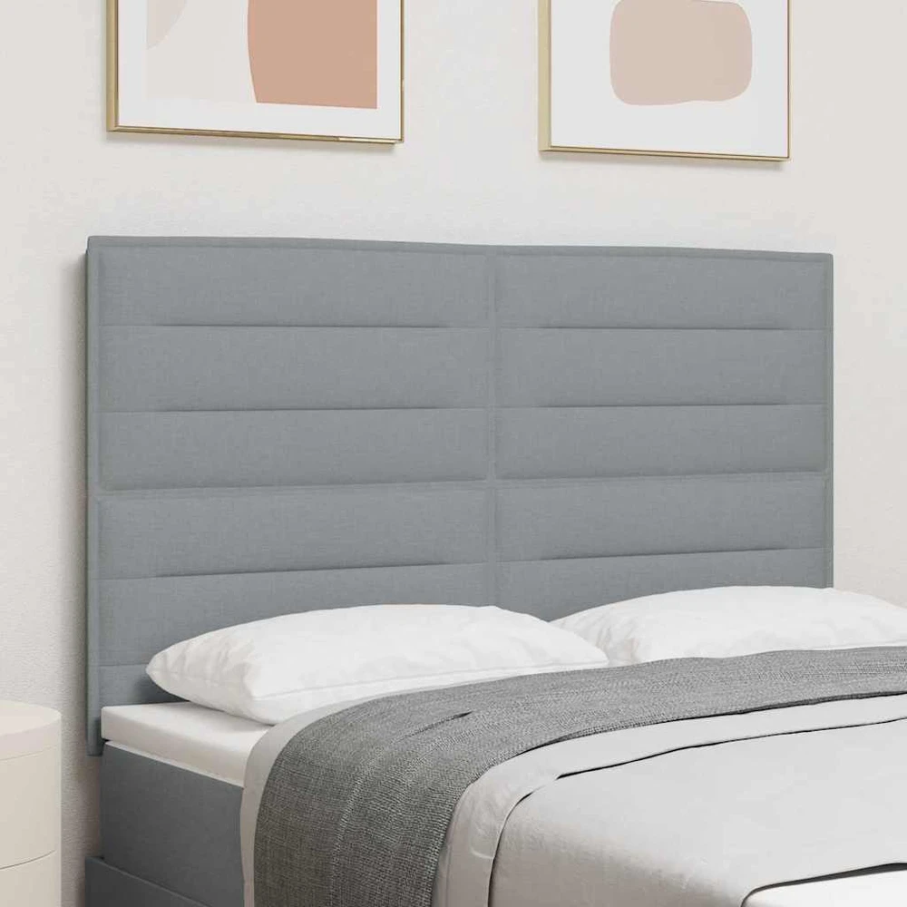 LED galvūgalis su LED juostelėmis Šviesiai pilka 144 cm audinys