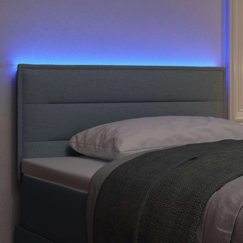 LED galvūgalis su LED juostelėmis Šviesiai pilka 80 cm audinys