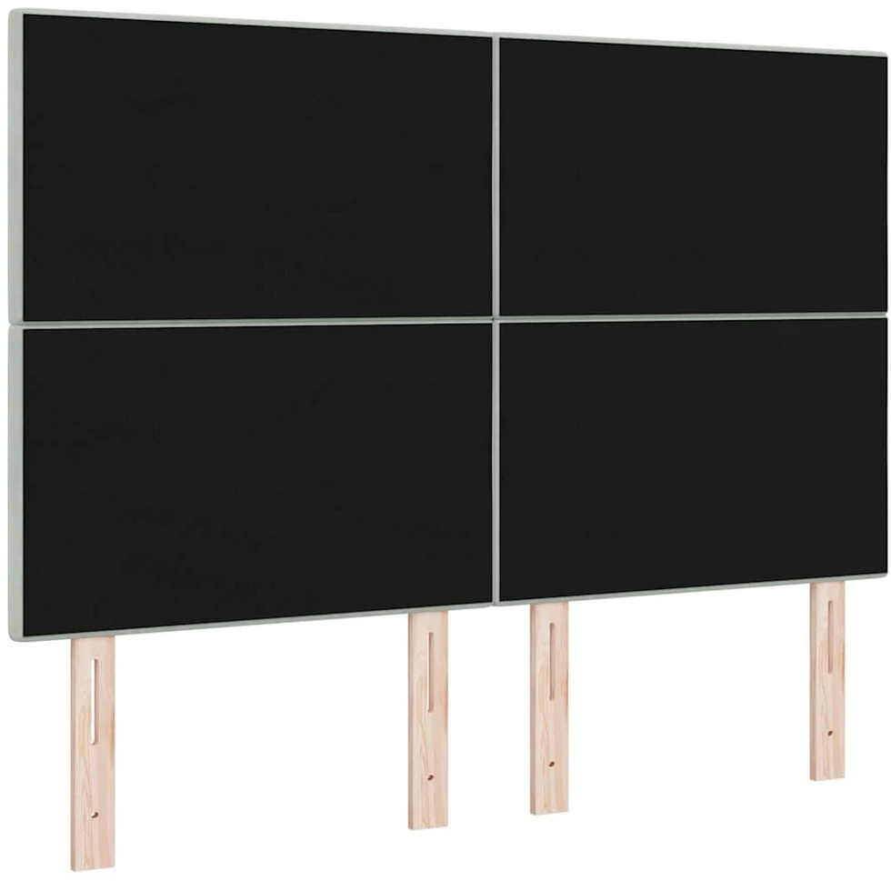 LED galvūgalis su LED juostelėmis Šviesiai pilka 144 cm Aksomas