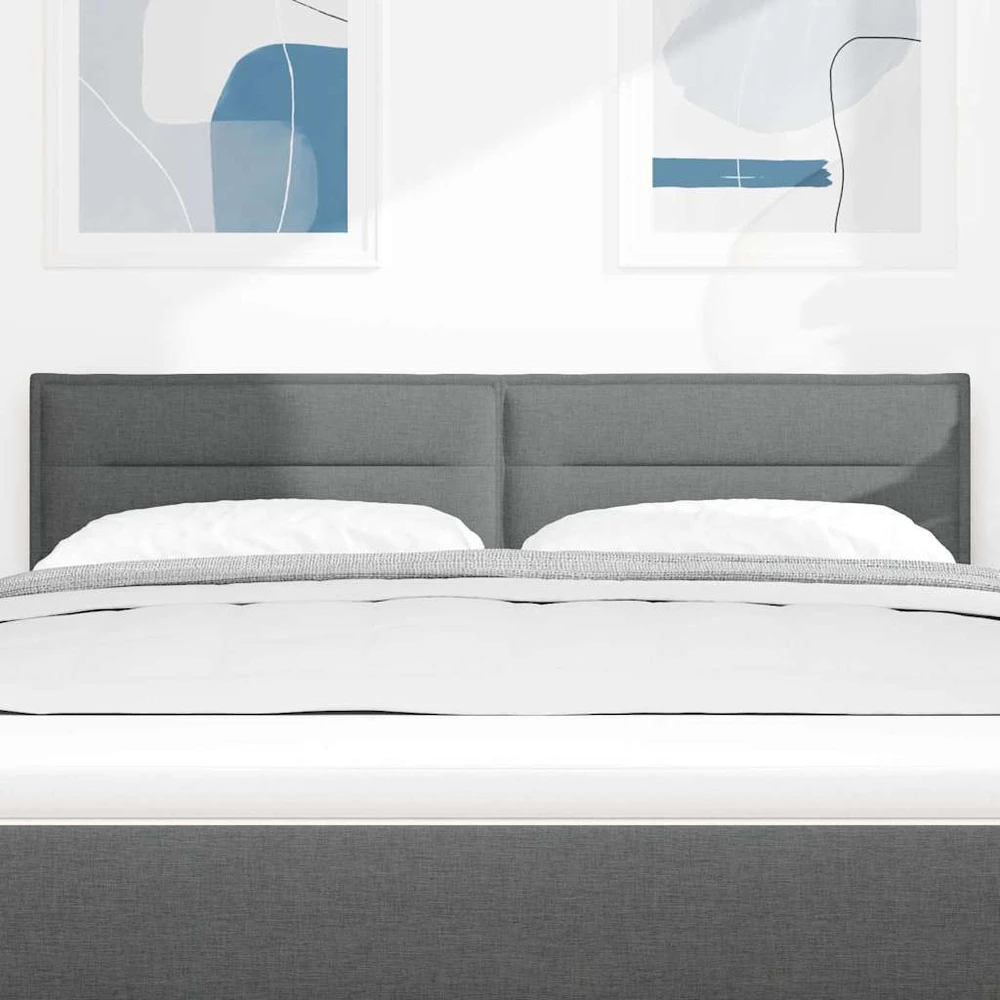 LED galvūgalis su LED juostelėmis Tamsiai pilka 160 cm audinys