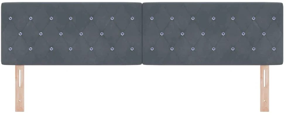 LED galvūgalis su LED juostelėmis Tamsiai pilka 180 cm Aksomas