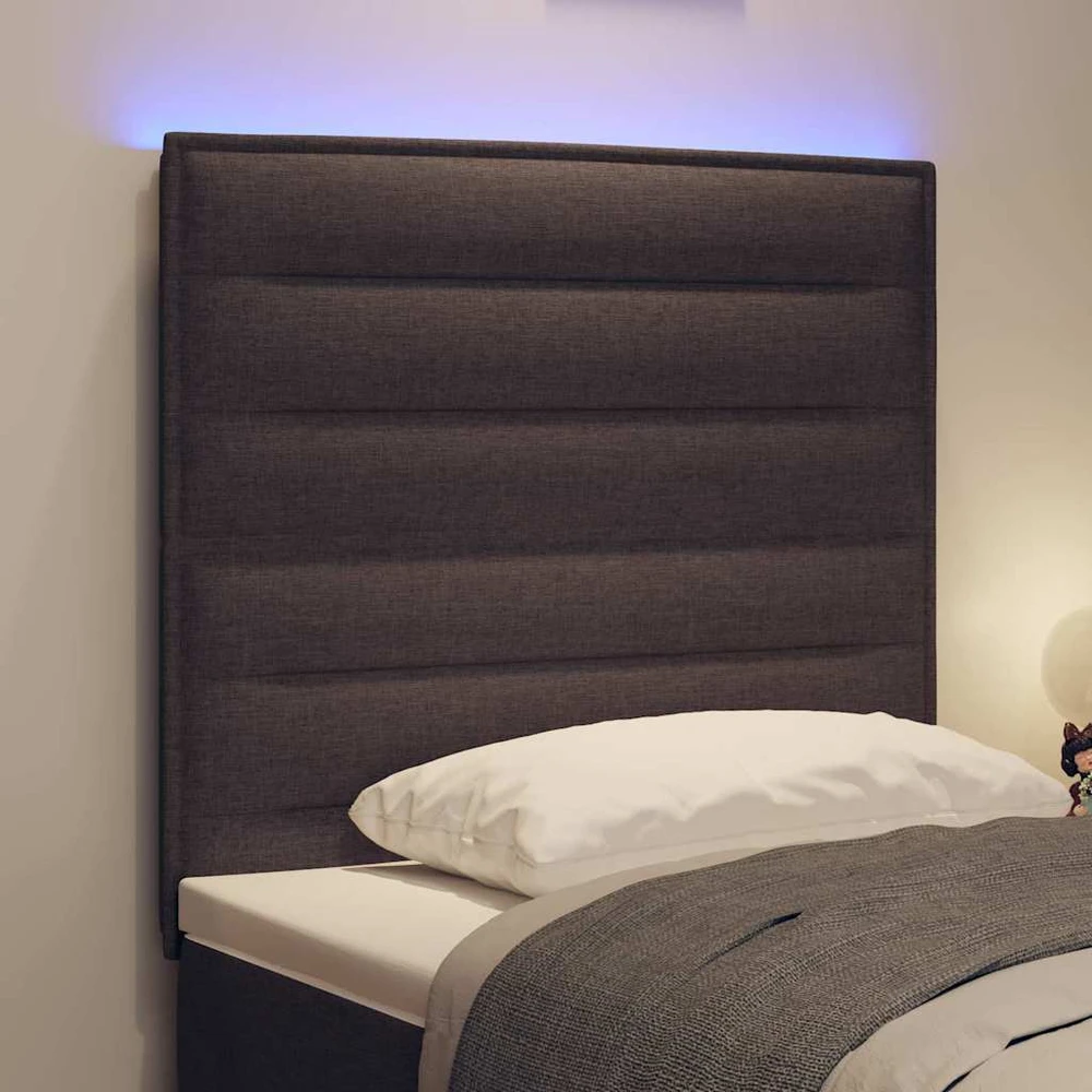 LED galvūgalis su LED juostelėmis Tamsiai rudas 100 cm audinys