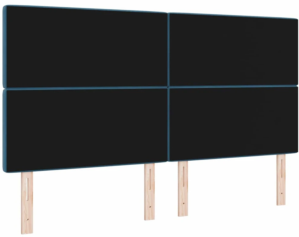 LED galvūgalis su LED juostelėmis Tamsiai mėlyna 180 cm Aksomas