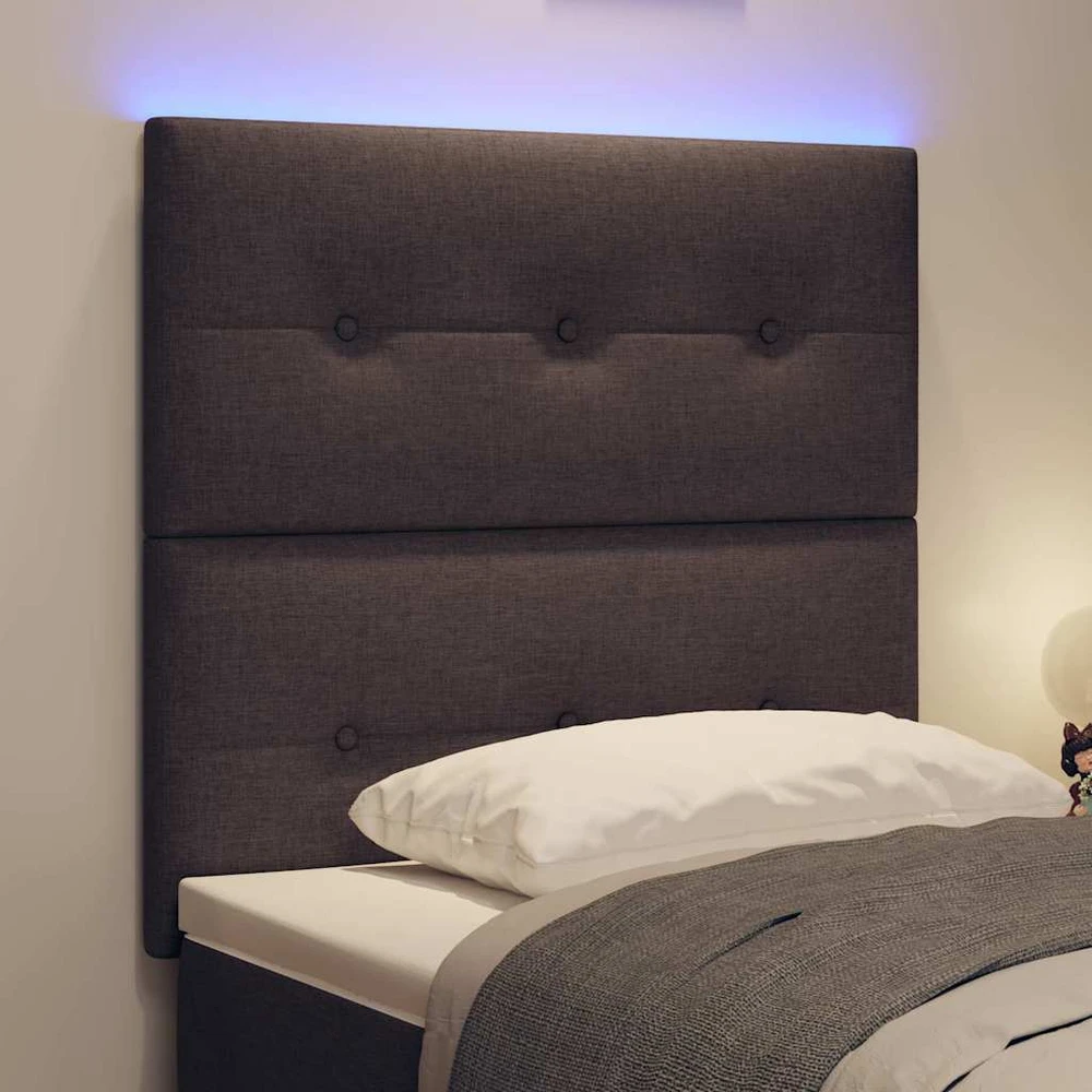 LED galvūgalis su LED juostelėmis Tamsiai rudas 100 cm audinys