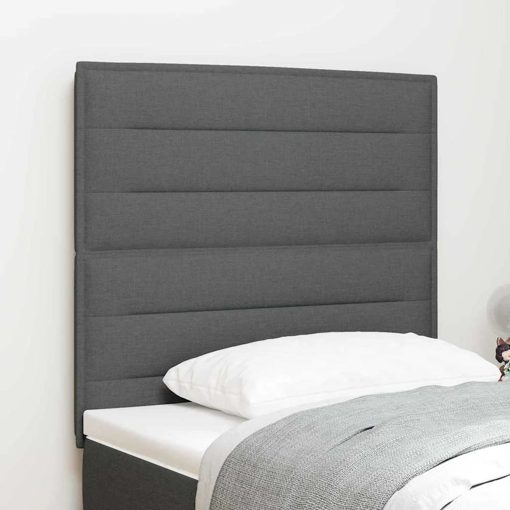 LED galvūgalis su LED juostelėmis Tamsiai pilka 80 cm audinys