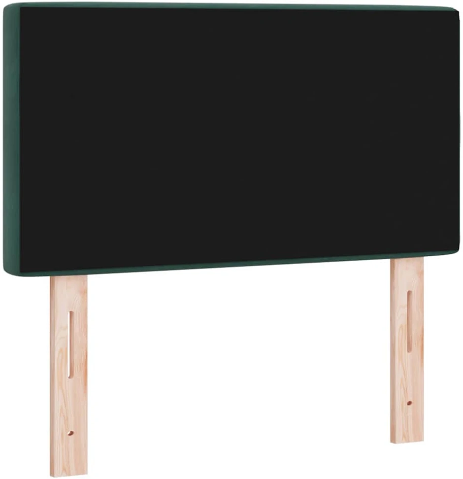 LED galvūgalis su LED juostelėmis Tamsiai žalia 80 cm Aksomas