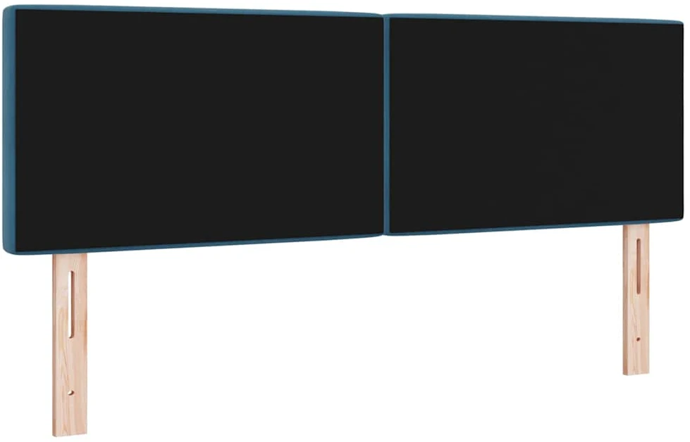 LED galvūgalis su LED juostelėmis Tamsiai mėlyna 144 cm Aksomas