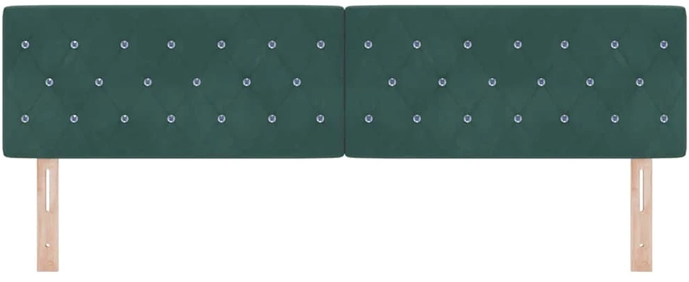 LED galvūgalis su LED juostelėmis Tamsiai žalia 180 cm Aksomas