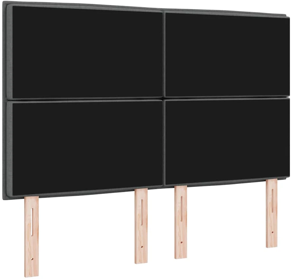 LED galvūgalis su LED juostelėmis Tamsiai pilka 160 cm audinys