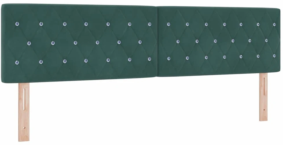 LED galvūgalis su LED juostelėmis Tamsiai žalia 180 cm Aksomas