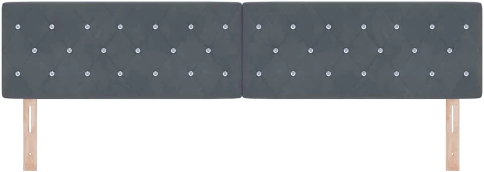 LED galvūgalis su LED juostelėmis Tamsiai pilka 200 cm Aksomas