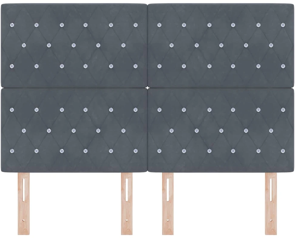 LED galvūgalis su LED juostelėmis Tamsiai pilka 144 cm Aksomas