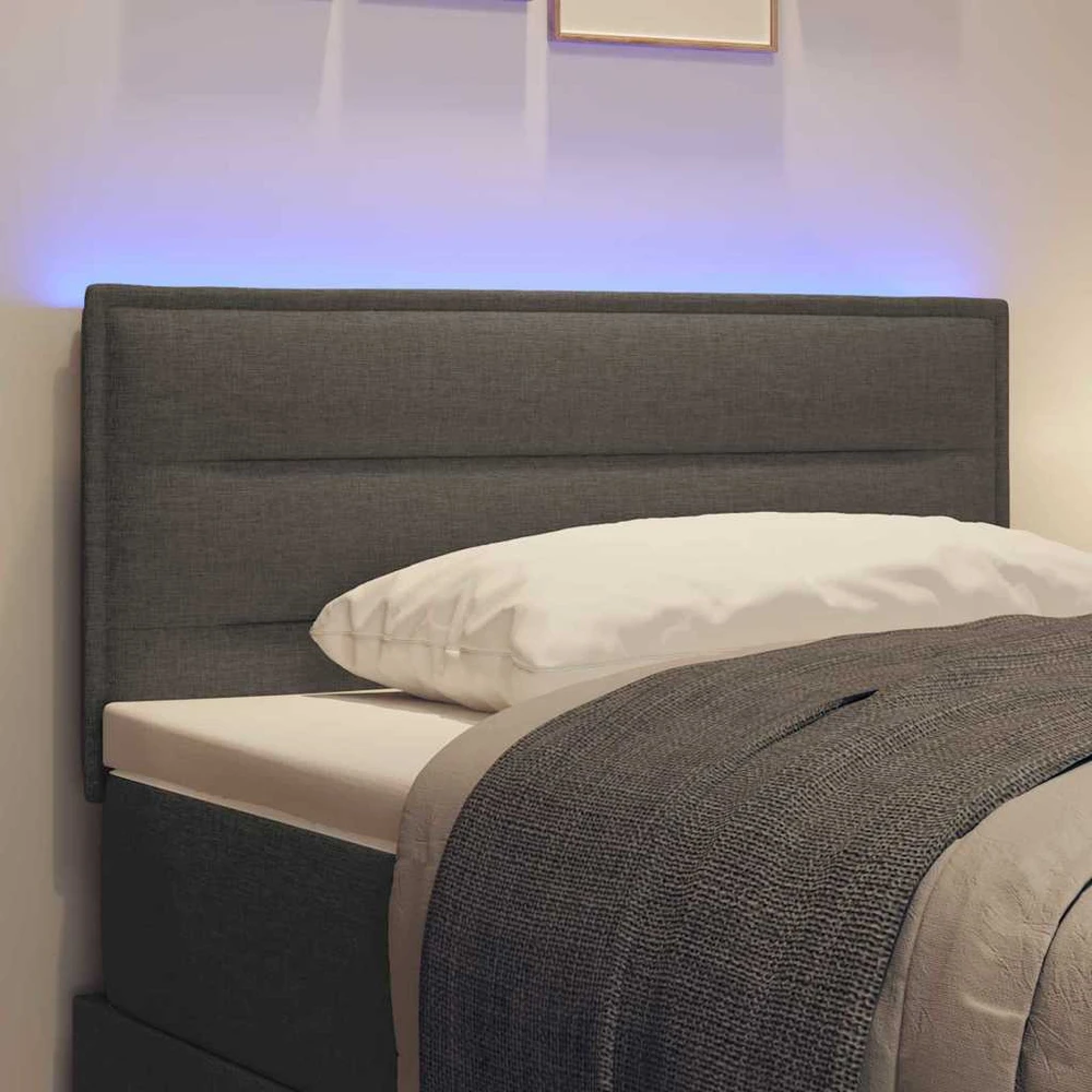 LED galvūgalis su LED juostelėmis Tamsiai pilka 80 cm audinys