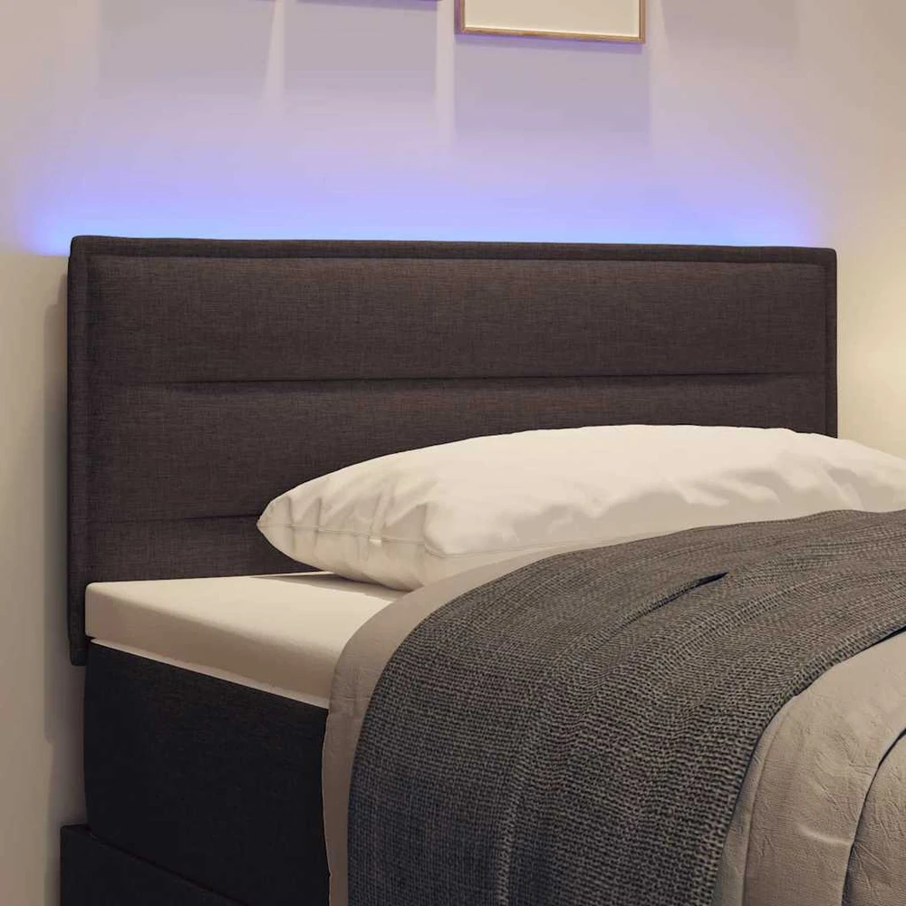 LED galvūgalis su LED juostelėmis Tamsiai rudas 90 cm audinys
