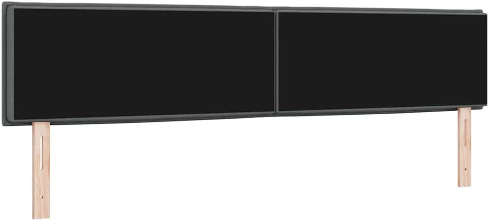 LED galvūgalis su LED juostelėmis Tamsiai pilka 200 cm audinys