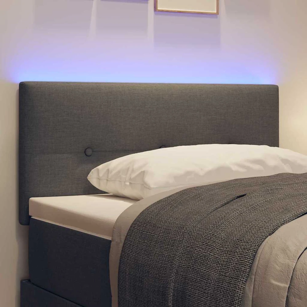 LED galvūgalis su LED juostelėmis Tamsiai pilka 100 cm audinys