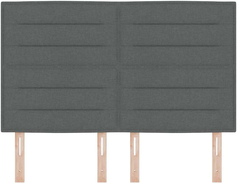 LED galvūgalis su LED juostelėmis Tamsiai pilka 144 cm audinys