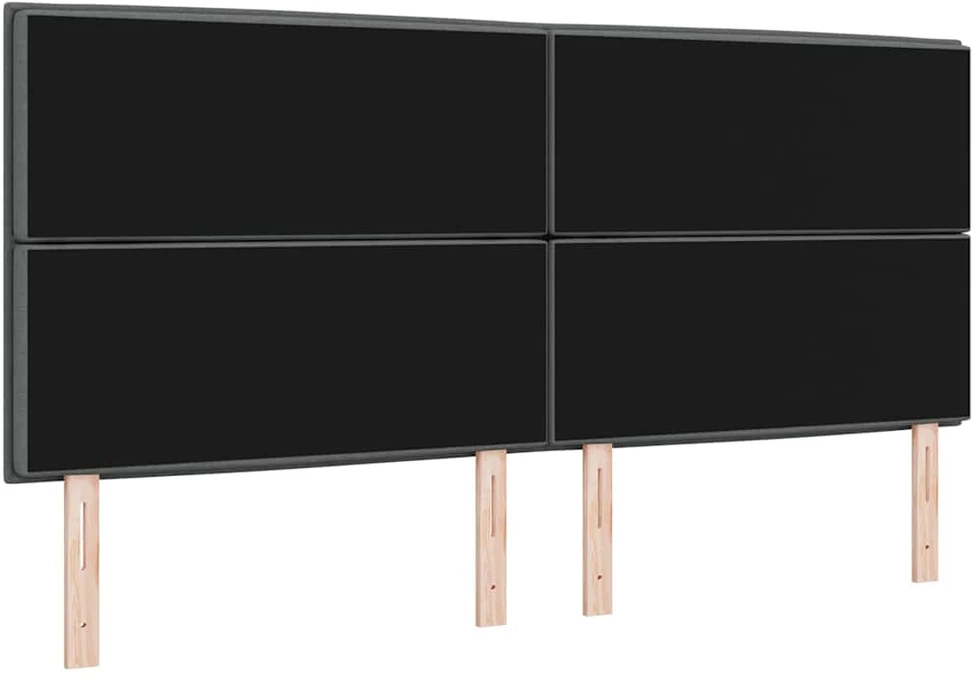 LED galvūgalis su LED juostelėmis Tamsiai pilka 200 cm audinys