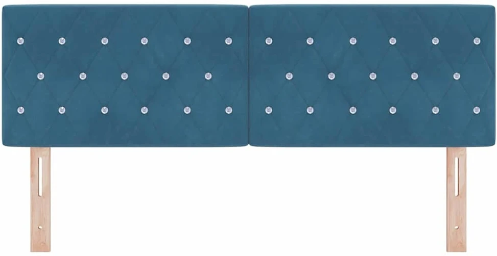 LED galvūgalis su LED juostelėmis Tamsiai mėlyna 160 cm Aksomas