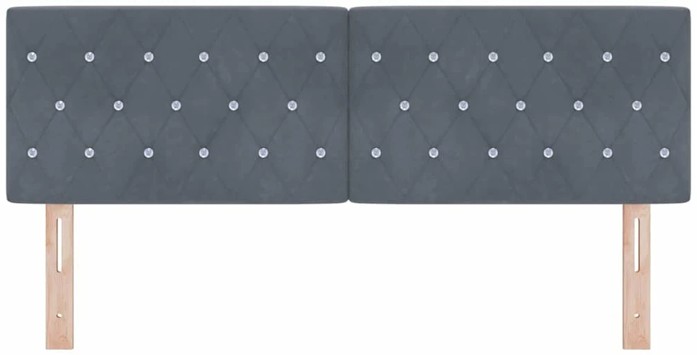 LED galvūgalis su LED juostelėmis Tamsiai pilka 144 cm Aksomas