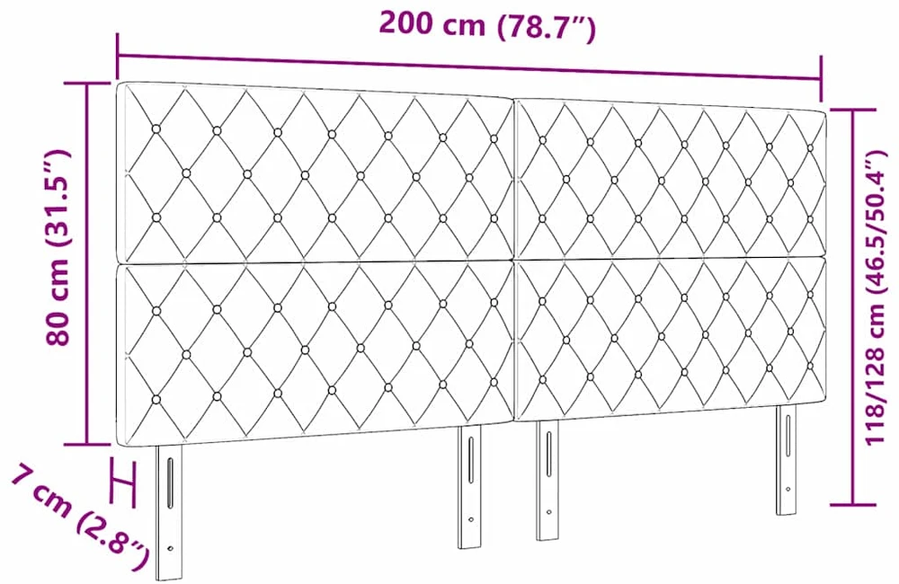 LED galvūgalis su LED juostelėmis Tamsiai mėlyna 200 cm Aksomas
