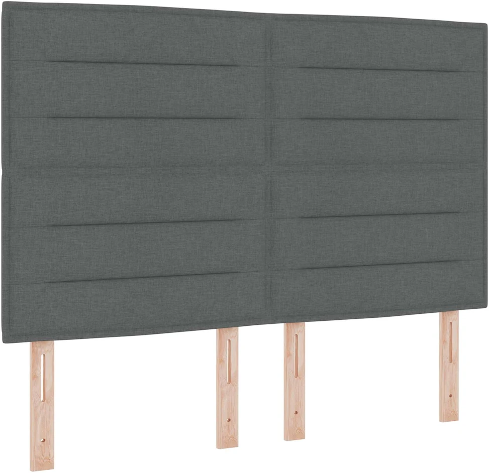 LED galvūgalis su LED juostelėmis Tamsiai pilka 160 cm audinys