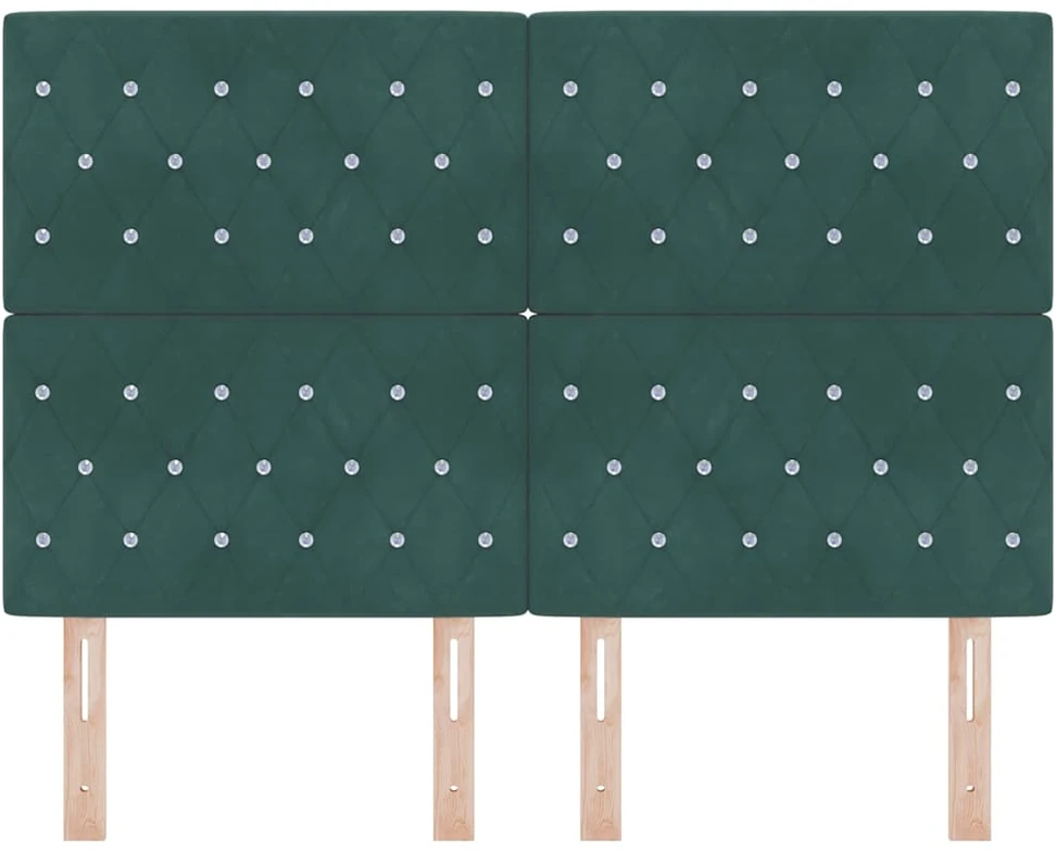 LED galvūgalis su LED juostelėmis Tamsiai žalia 144 cm Aksomas