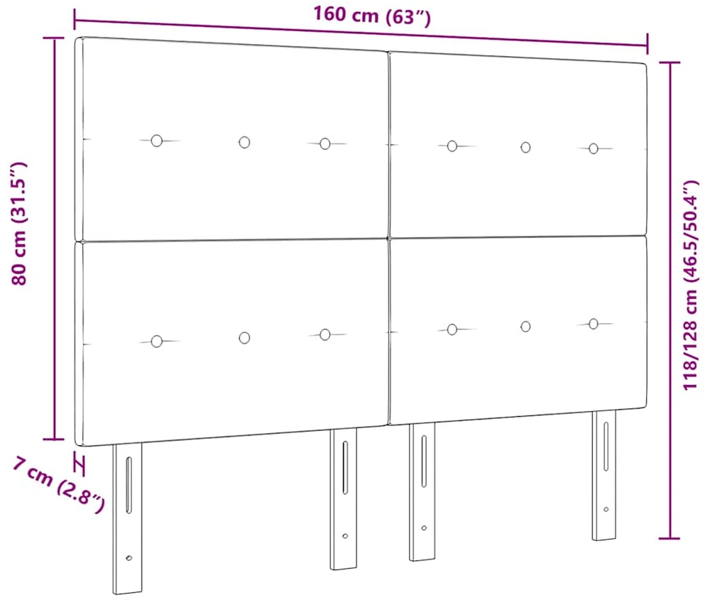 LED galvūgalis su LED juostelėmis Tamsiai rudas 160 cm audinys