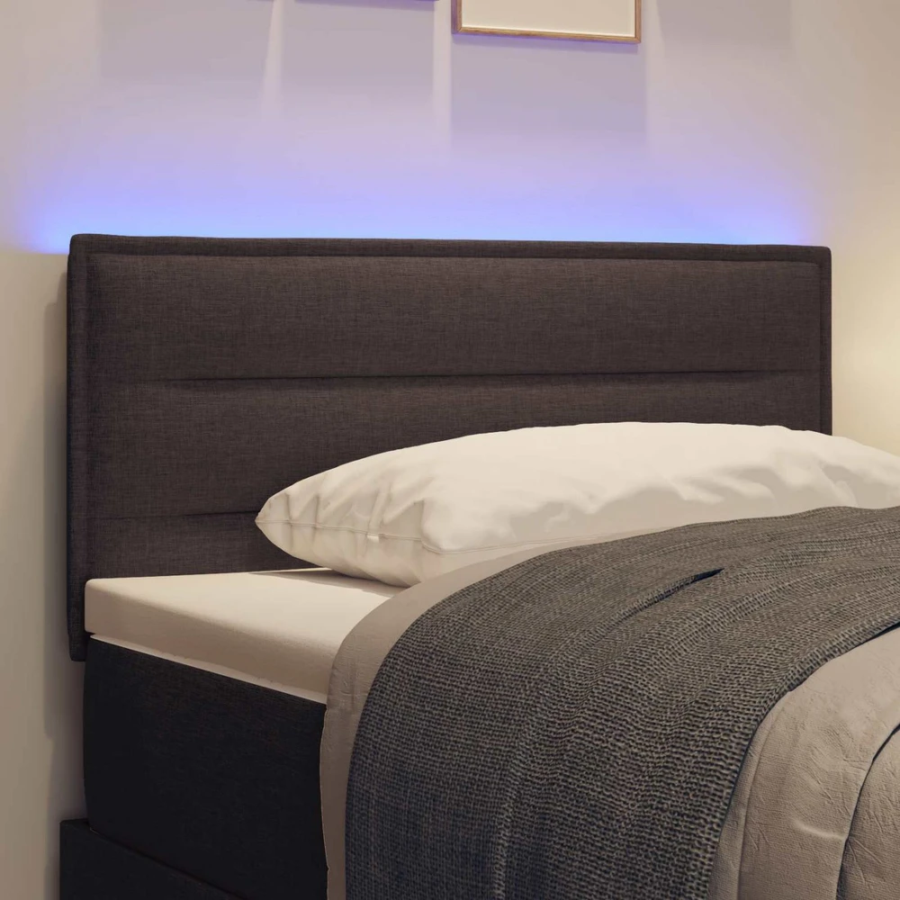 LED galvūgalis su LED juostelėmis Tamsiai rudas 80 cm audinys