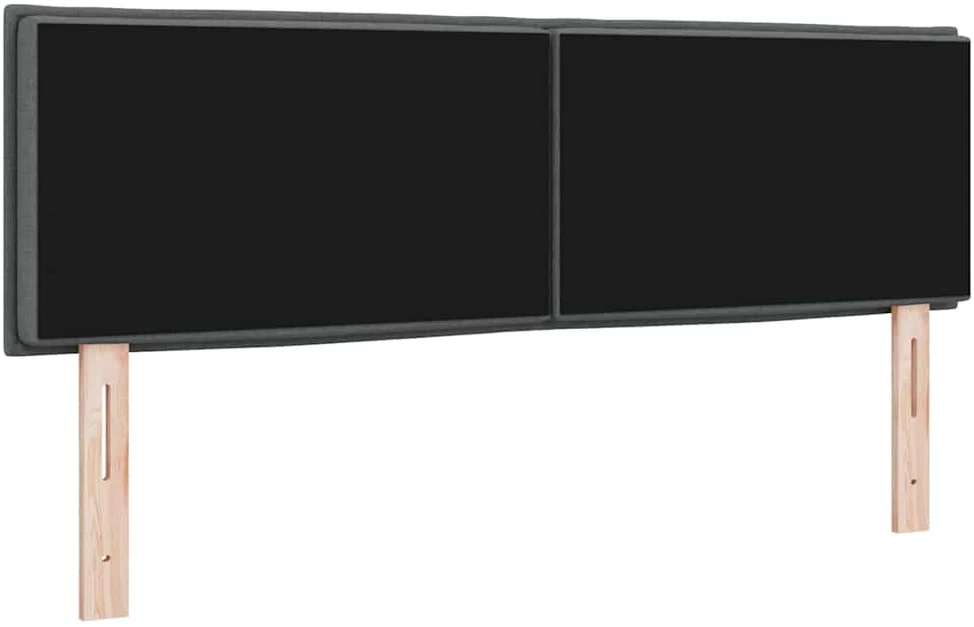 LED galvūgalis su LED juostelėmis Tamsiai pilka 144 cm audinys