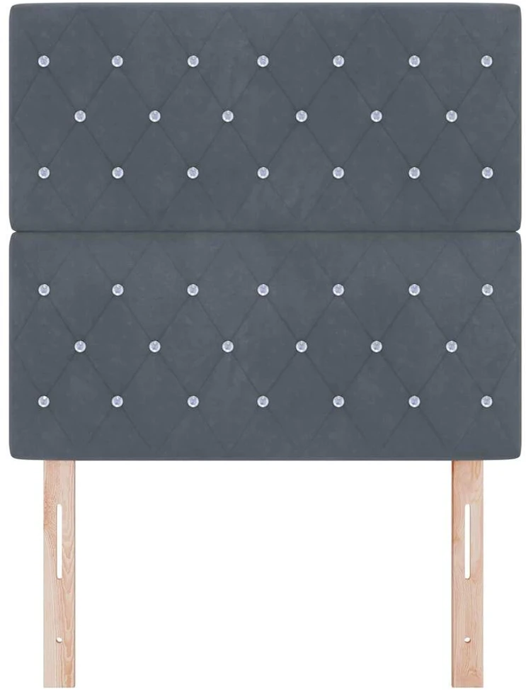 LED galvūgalis su LED juostelėmis Tamsiai pilka 90 cm Aksomas