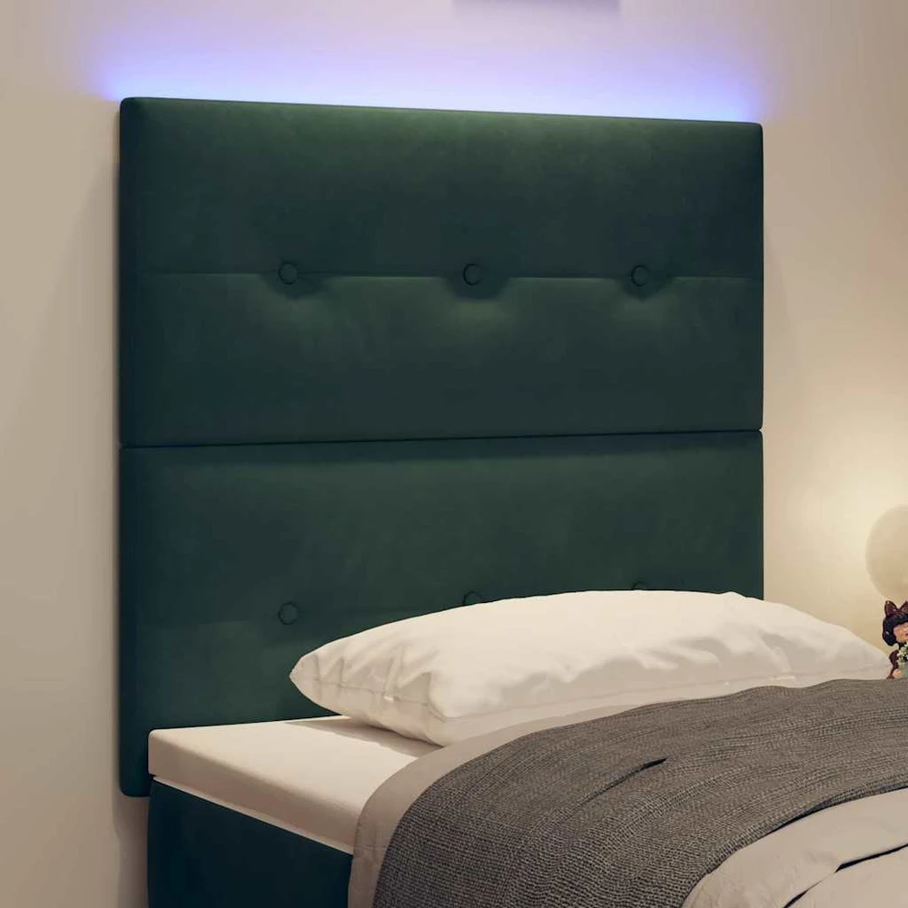 LED galvūgalis su LED juostelėmis Žalia 100 cm Aksomas