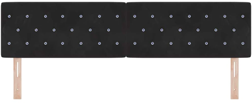 LED galvūgalis su LED juostelėmis Juodas 180 cm Aksomas