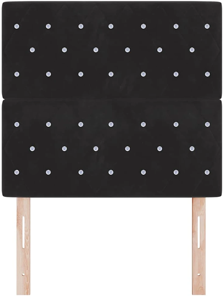 LED galvūgalis su LED juostelėmis Juodas 90 cm Aksomas