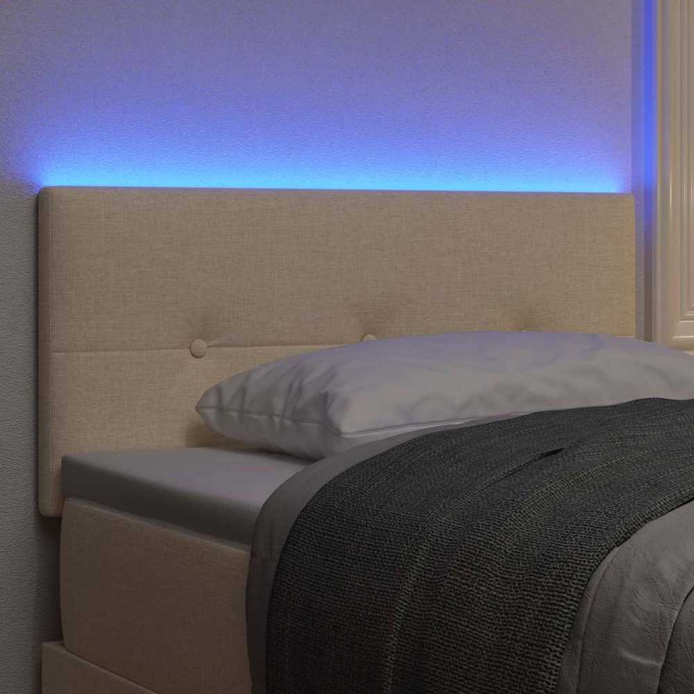 LED galvūgalis su LED juostelėmis Kreminė 90 cm audinys
