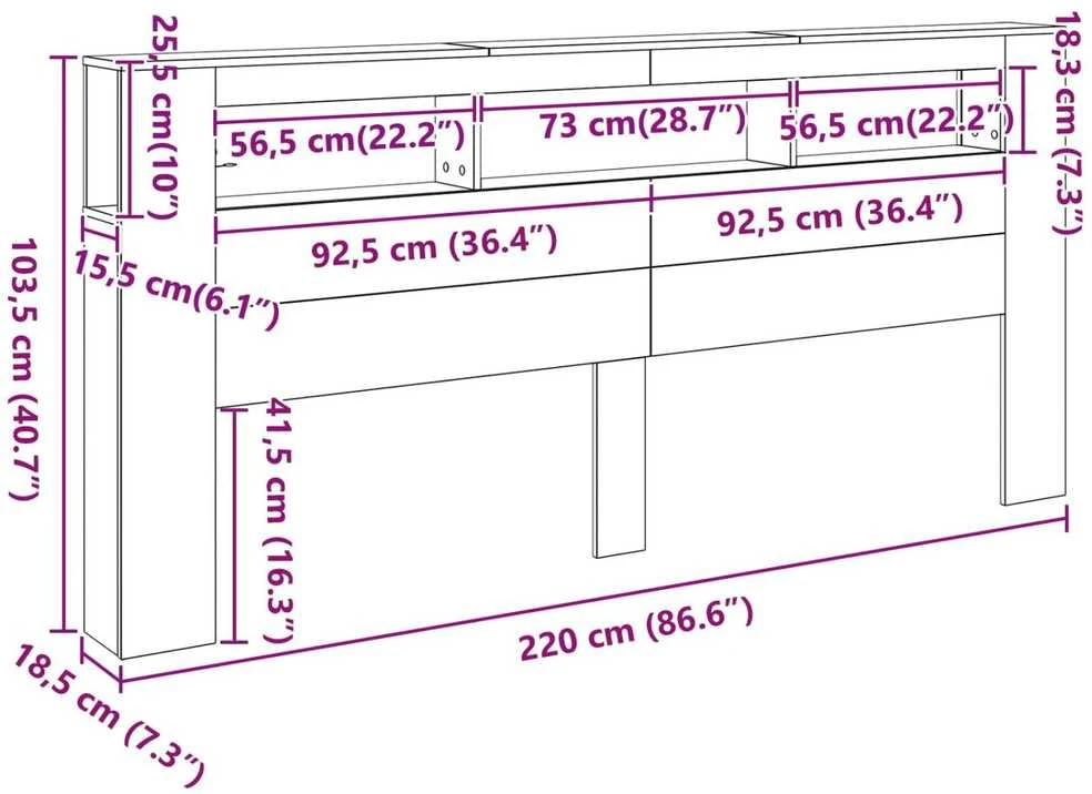LED galvūgalis Juodas ąžuolas Apdirbta mediena