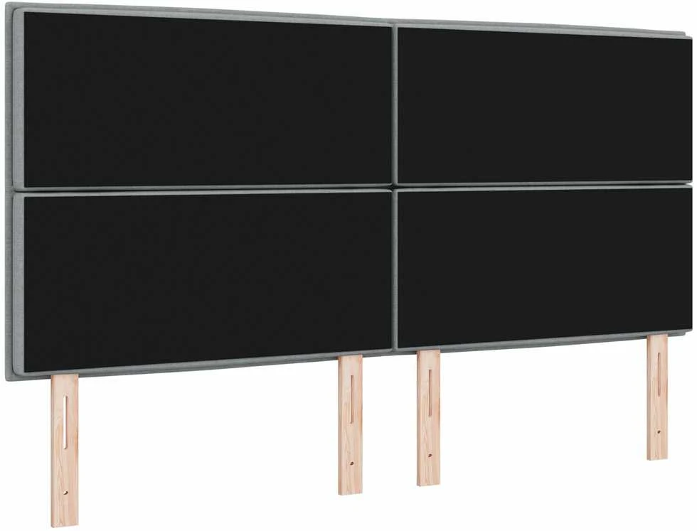 LED galvūgalis su LED juostelėmis Šviesiai pilka 180 cm audinys