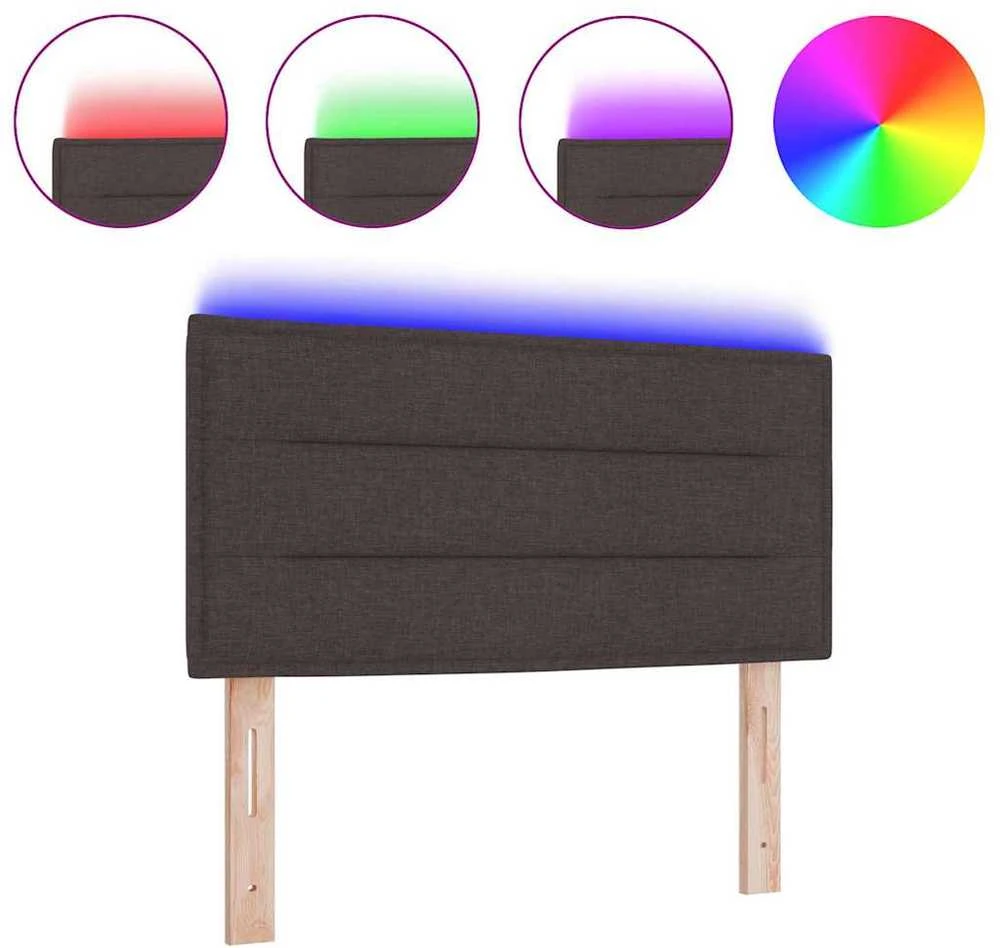 LED galvūgalis su LED juostelėmis Tamsiai rudas 90 cm audinys