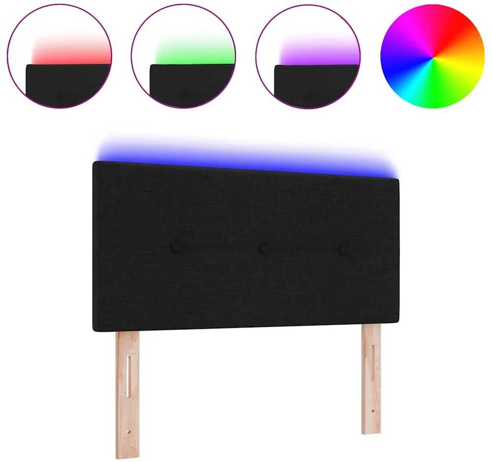 LED galvūgalis su LED juostelėmis Juodas 80 cm audinys