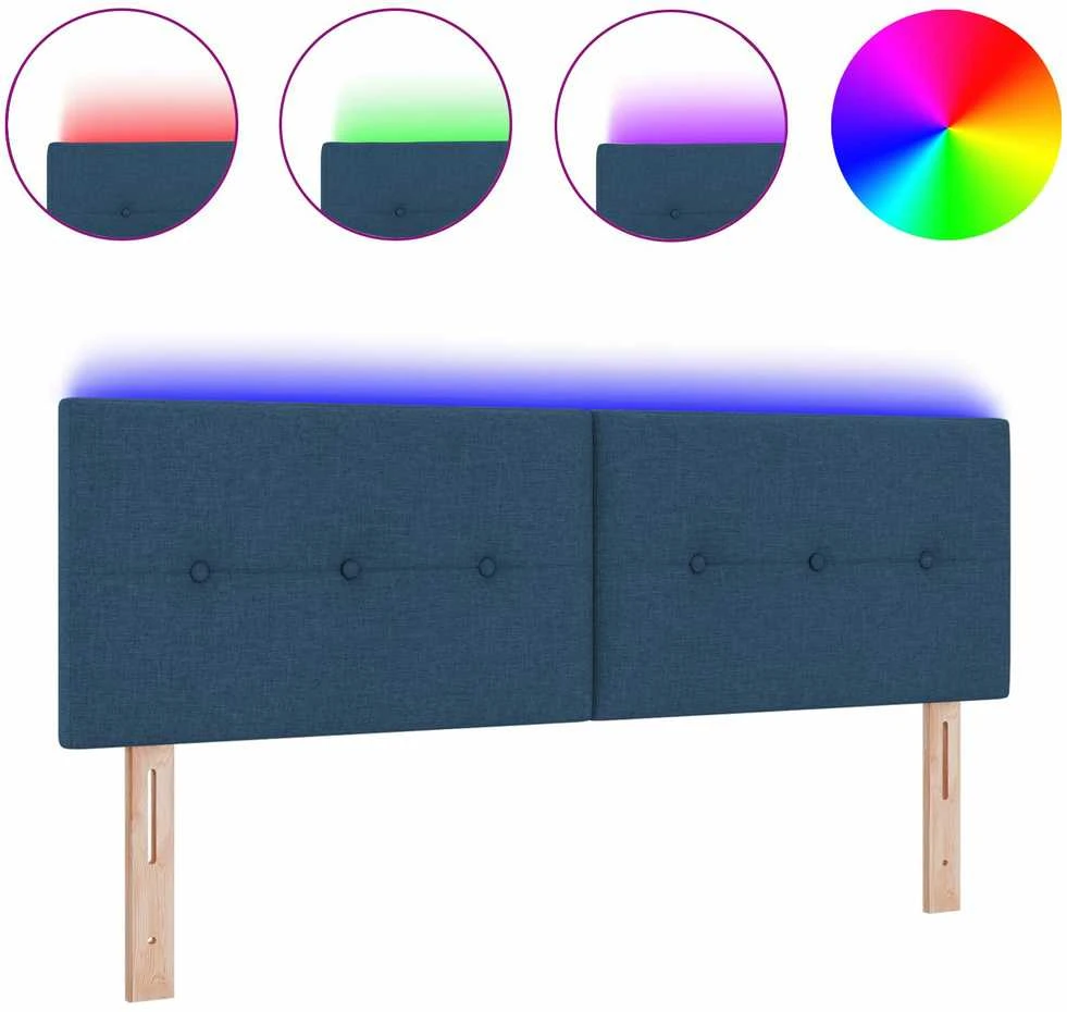 LED galvūgalis su LED juostelėmis Mėlyna 144 cm audinys