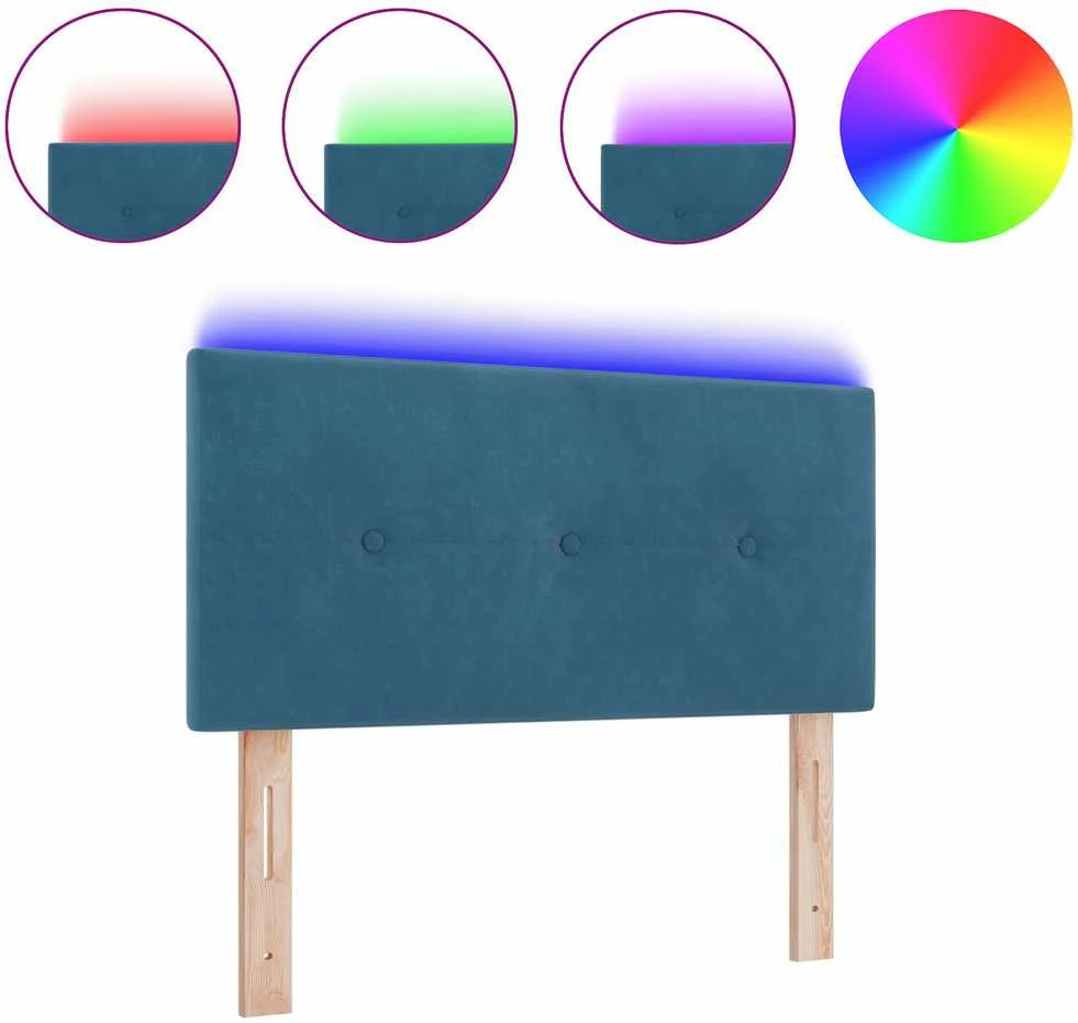 LED galvūgalis su LED juostelėmis Mėlyna 100 cm Aksomas