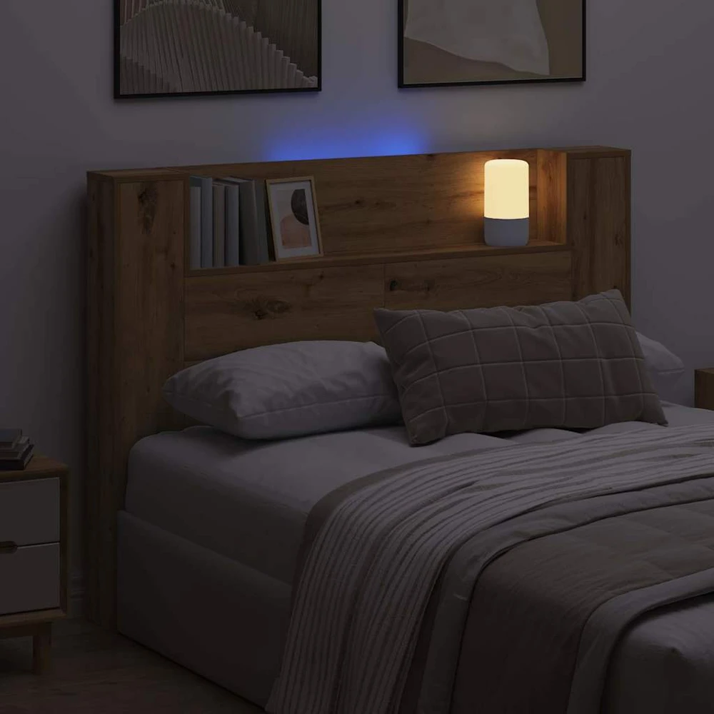 LED galvūgalis su saugojimu Artisano ąžuolo Apdirbta mediena