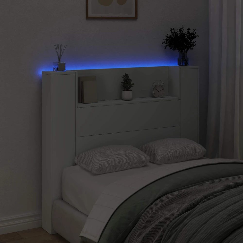 LED galvūgalis su saugojimu Balta Apdirbta mediena