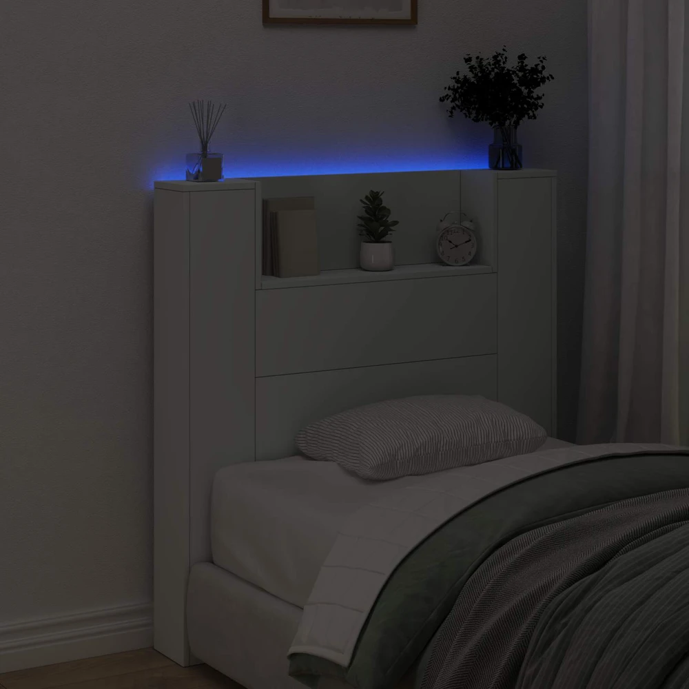LED galvūgalis su saugojimu Balta Apdirbta mediena