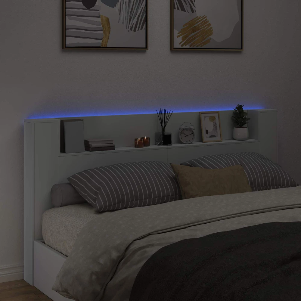 LED galvūgalis su saugojimu Balta Apdirbta mediena